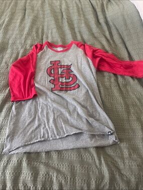 St. Louis Cardinals Raglan Tee - Gray & Red